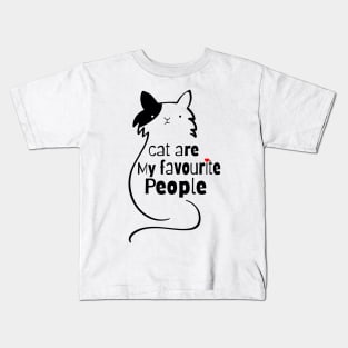 Cat Are My Favourite People Kids T-Shirt